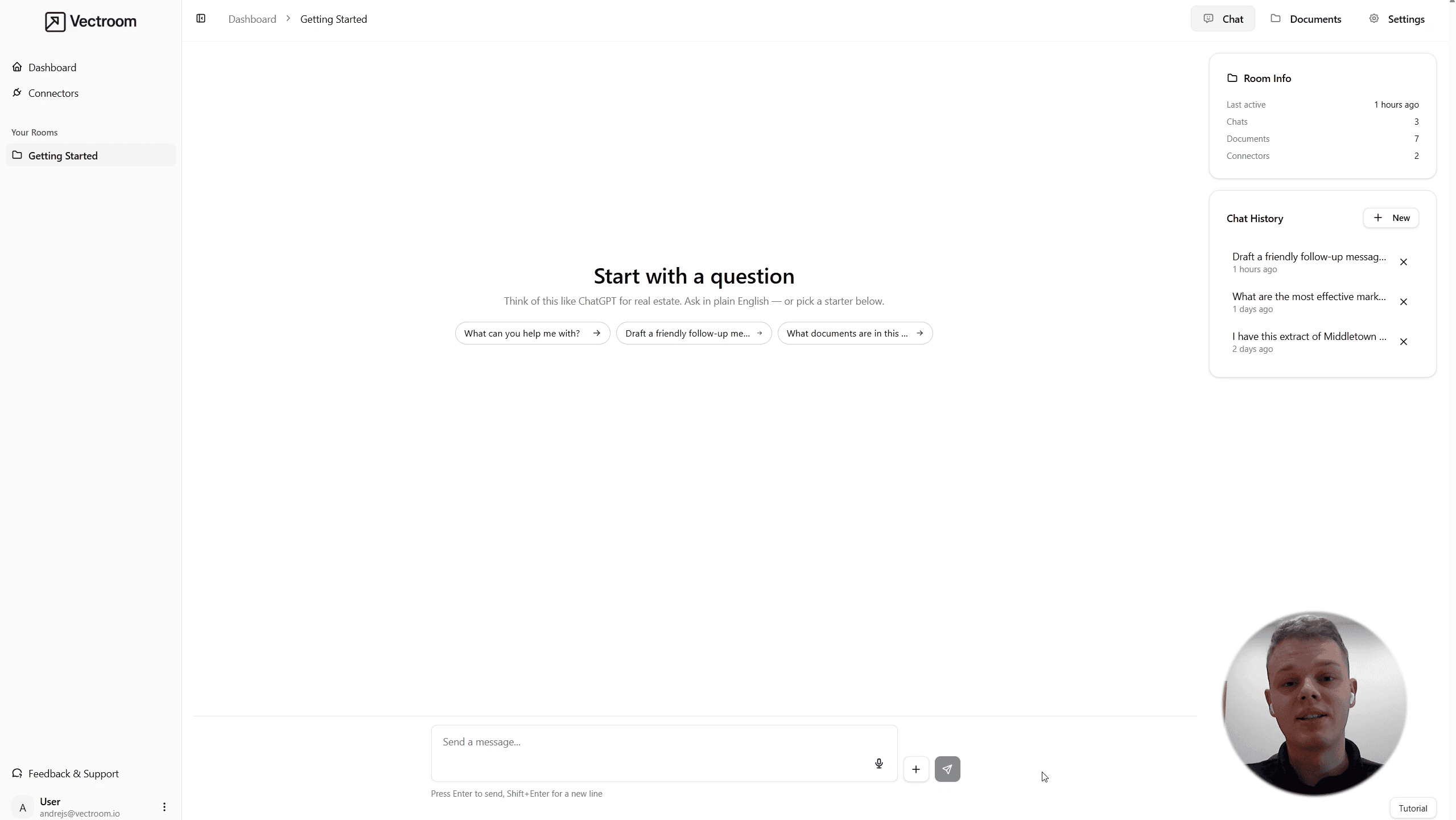 Vectroom app walkthrough
