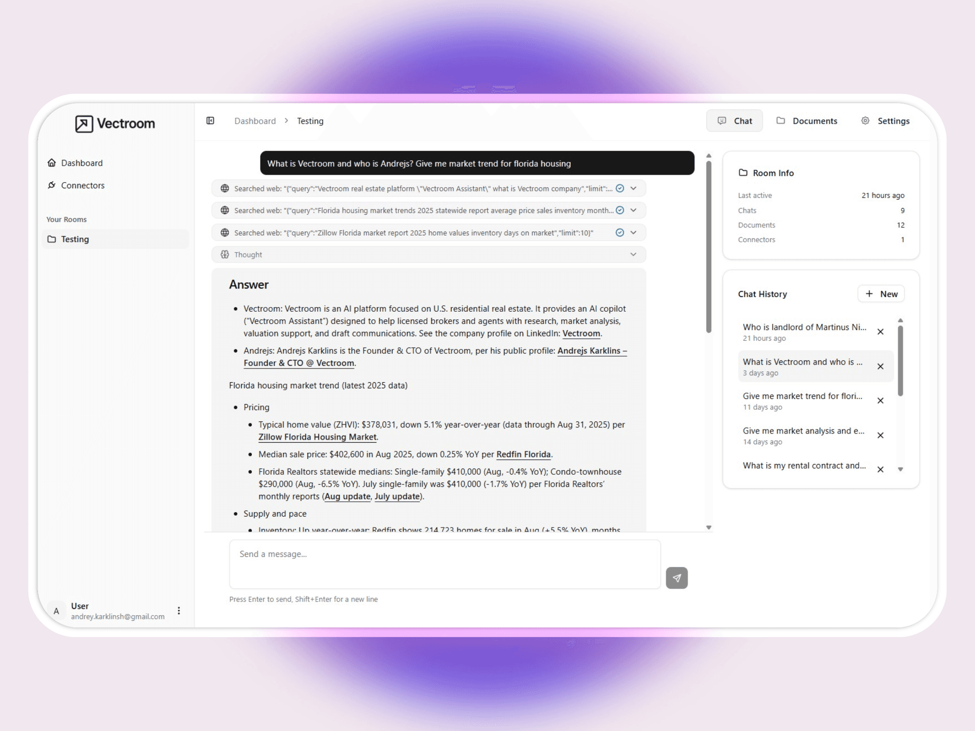 CRM and email dashboard